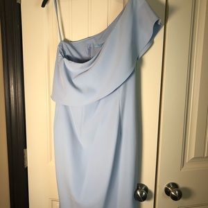 Light blue one shoulder dress